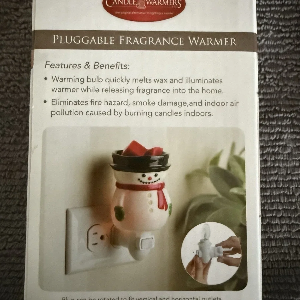 Snowman Candle Warmer Plug In Plugable Frosty Candle Melts Winter Christmas